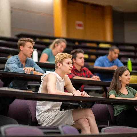 Students attending a class