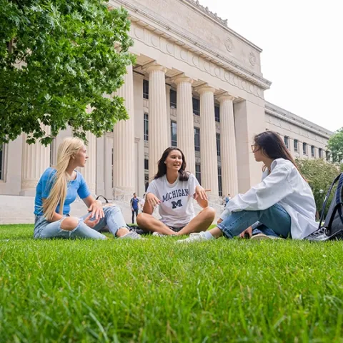 Students in front of Angell Hall