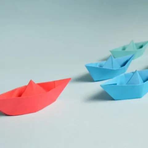 Paper Boats in Different Colors