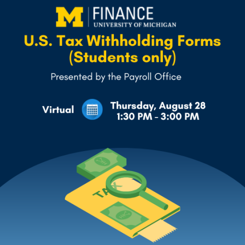 U.S. Tax Withholding Forms (Students Only) - Aug 2025