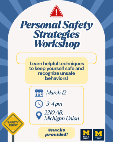 Personal Safety Strategies Workshop - 2026