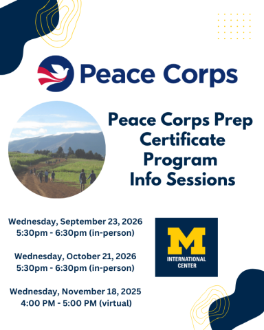 Peace Corps Prep Info Sessions - Fall 2026