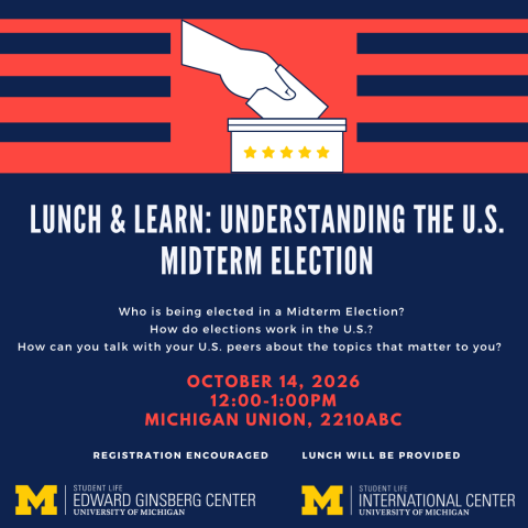 Hand putting ballot in a box. Understanding the U.S. Midterm Election. 