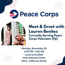 Meet & Greet with Currently Serving Peace Corps Volunteer